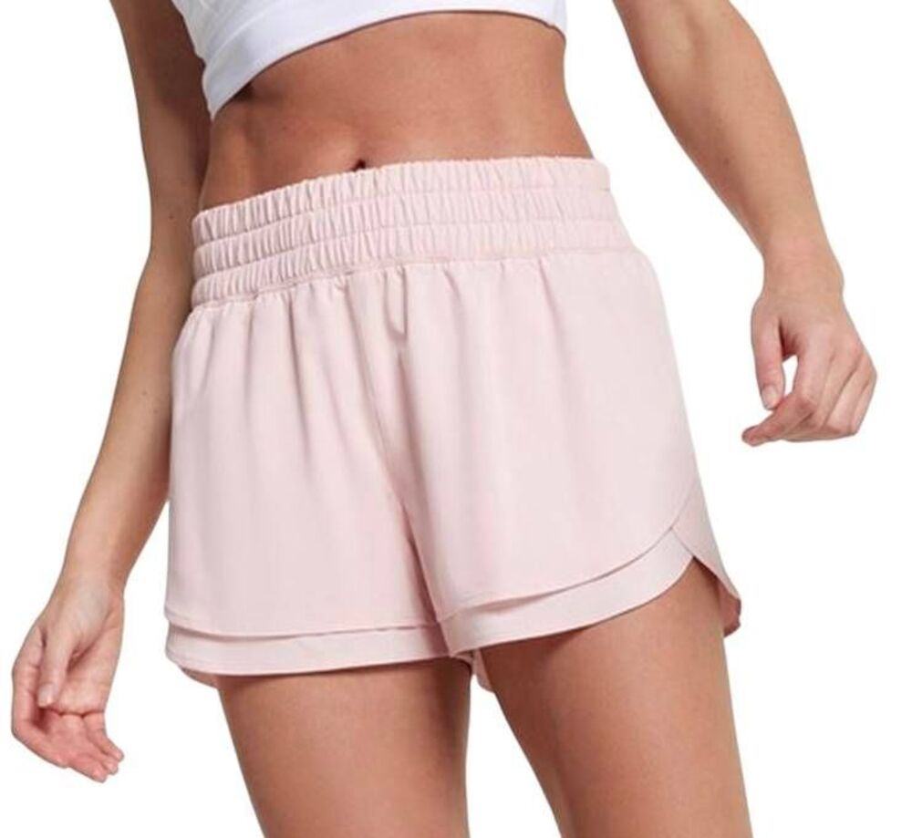 Calla Light Pink Layered Running Shorts Size M